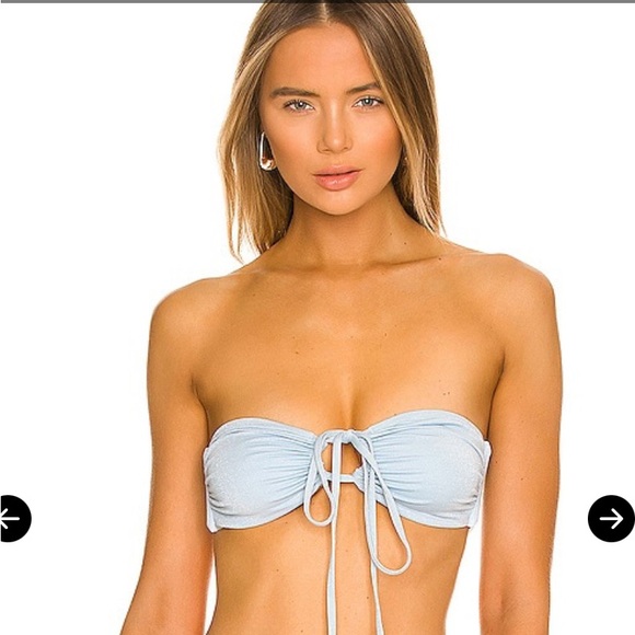 L*Space Dawn Bikini Top, Sky Blue Shine Shimmer, Size: Large, NWT - Picture 1 of 13